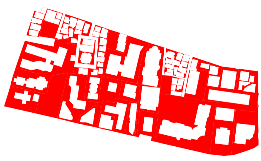 Image highlighting land that is not built up, north of the Trinity Metro Station.